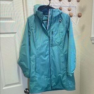 Green Hooded Rain Jacket